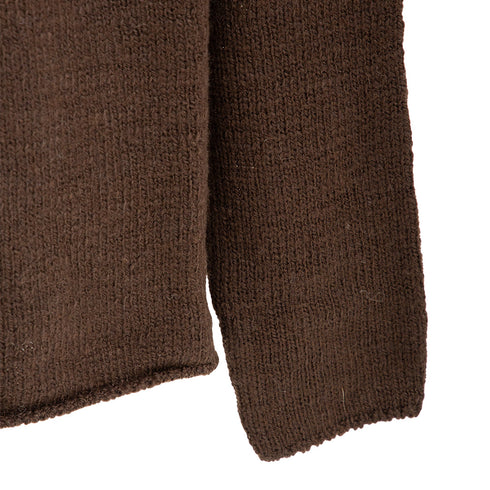 Amomento One Button Collar Knit Brown AMFWM04KN Degli Uberti